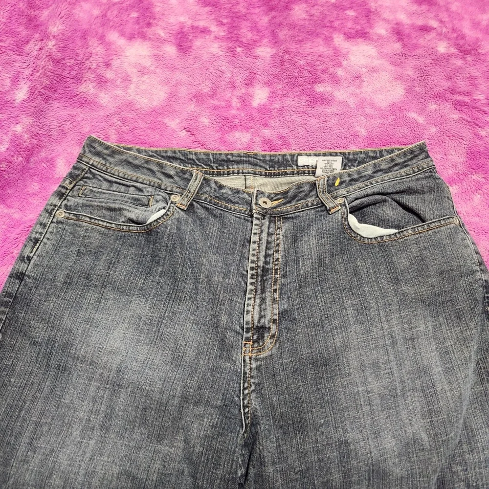 Chico's Platinum Jeans Women's Size 3 High Rise Bootcut‎ Blue Denim Stretch